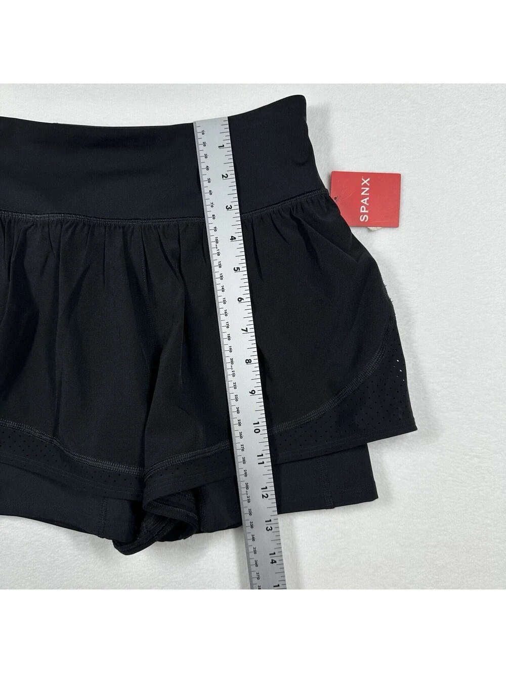 SPANX Get Moving Shorts Womens XS Black 2 in 1  Double Layer Athletic Running